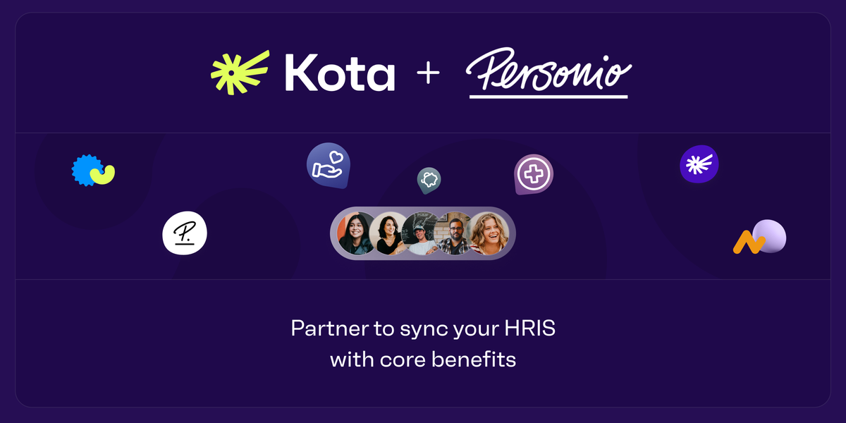 Kota partners with Personio to sync your HRIS with core benefits
